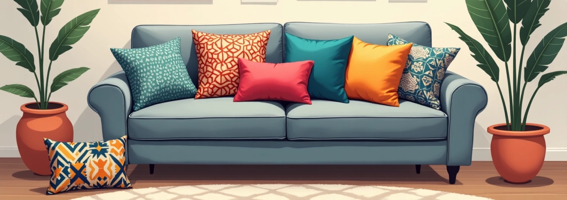 coussins colorés